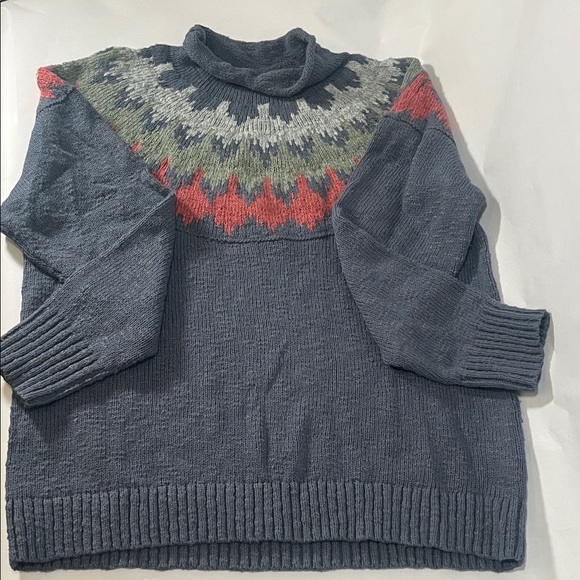 L.L. Bean Tops - L.L. Bean Blue and Red Patterned Sweater
